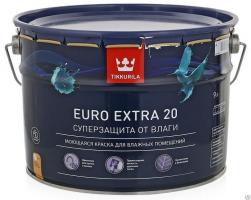 Краска ЕВРО EXTRA 20 А для влажных помещений полуматовый 9 л Тиккурила