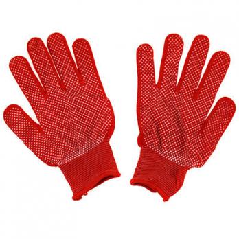 Перчатки нейлоновые с ПВХ, размер L, красный 