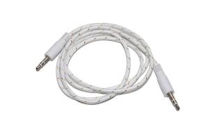 Аудио кабель AUX 3.5мм REXANT в тканевой оплетке 1M (Белый)