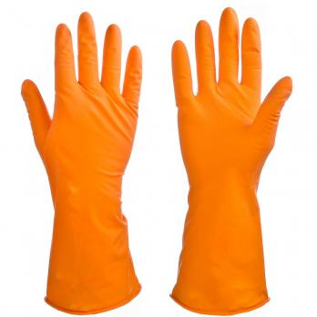 Перчатки резиновые VETTA специальные для уборки оранжевые S