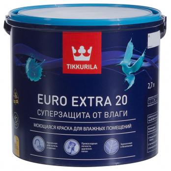 Краска ЕВРО EXTRA 20 А для влажных помещений полуматовый 0,9 л Тиккурила