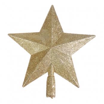 Звезда на елку СНОУ БУМ 20см, пластик, красный, золото
