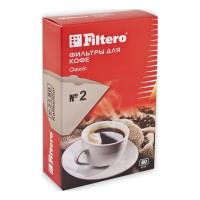 Фильтры для кофе Filtero, №2/80, коричневые для кофеварок с колбой на 4-8 чашек