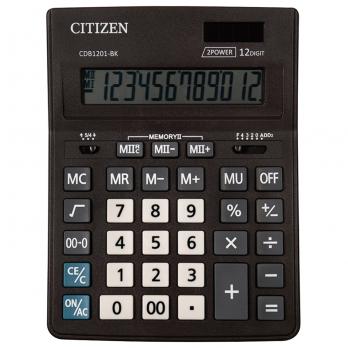 Калькулятор настольный CITIZEN BUSINESS LINE CDB1201BK (205x155мм), 12 разрядов, двойное питание