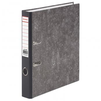 Папка-регистратор BRAUBERG фактура стандарт, с мраморным покрытием, 50 мм, черный корешок