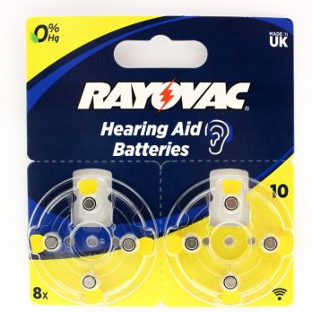 Батарейки воздушно-цинковые RAYOVAC 10 (PR70) Acoustic 105mAh (для слуховых аппаратов) 8шт.