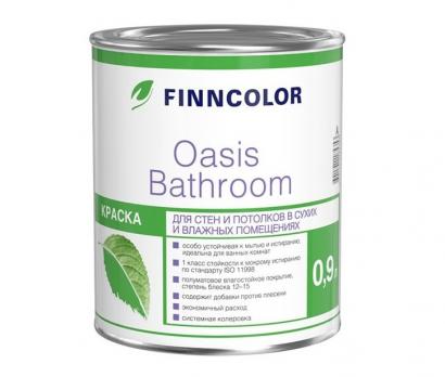Краска OASIS BATHROOM А для влажных помещений полуматовый 0,9л Финнколор