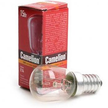 Лампа накаливания Camelion E14 15W 220V (+300°) прозрачная (для духовок)