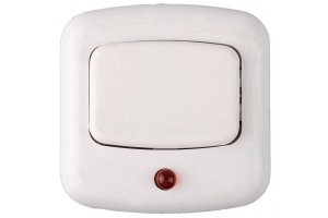 Bylectrica кнопка звонка (выкл. для бытового звонка) ОУ 1кл. белый с индикатором 