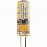 Лампа светодиодная Feron G4 12V 3W(240lm) 4000K 4K прозрачная 38x11, LB-422 25532