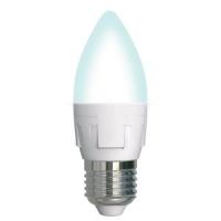 Лампа светодиодная диммируемая Uniel ЯРКАЯ свеча C37 E27 7W(600lm 240°) 4000К 4K матов. 37x109 LED-C37
