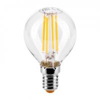 Лампа светодидная FILAMENT шар G45 E14 5W(545Lm) 3000K 2K 78X45 прозрачная Wolta