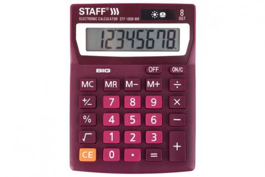 Калькулятор настольный STAFF STF-1808-WR