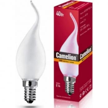 Лампа накаливания Camelion CW E14 40W свеча на ветру матовая 