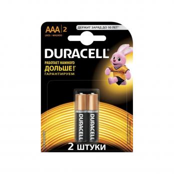 Батарейка щелочная DURACELL LR03 (AAA) 1.5В бл/2