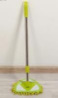 Окномойка с телескопической металлической ручкой Доляна, 13×13×55(92) см, поворотная головка, микрофибра, цвет МИКС