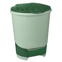 Ведро пластиковое для мусора 10л с педалью 27,8х26,5х34см  (Зеленый)