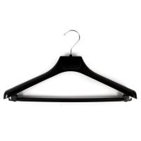 Вешалка-плечики для костюма 42х14см, размер 46-48 с металлическим крючком (Черный) 
