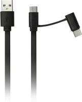 Дата-кбель Smartbuy USB-2 в1 Micro+Type-C, длина 1,2м.