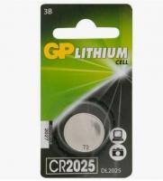 Батарейка литиевая GP CR2025 дисковая 3В бл/1 (GPCR2025-7CR1)